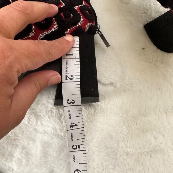 Stuart Weitzman 9.5 Brocade black and red angle boot zip up - Picture 7 of 8